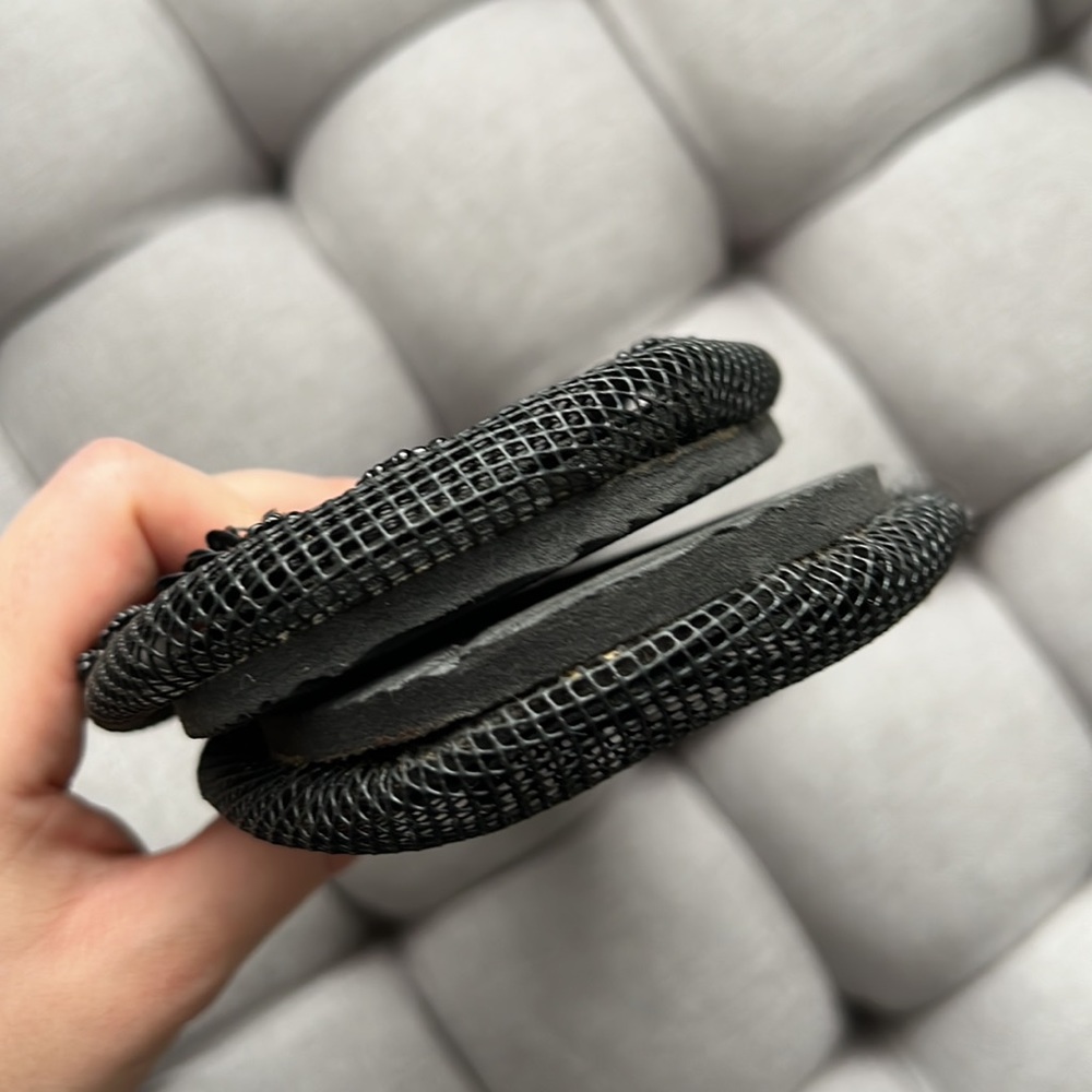 Accord Beaded Mesh Black Slippers - Picture 2 of 6